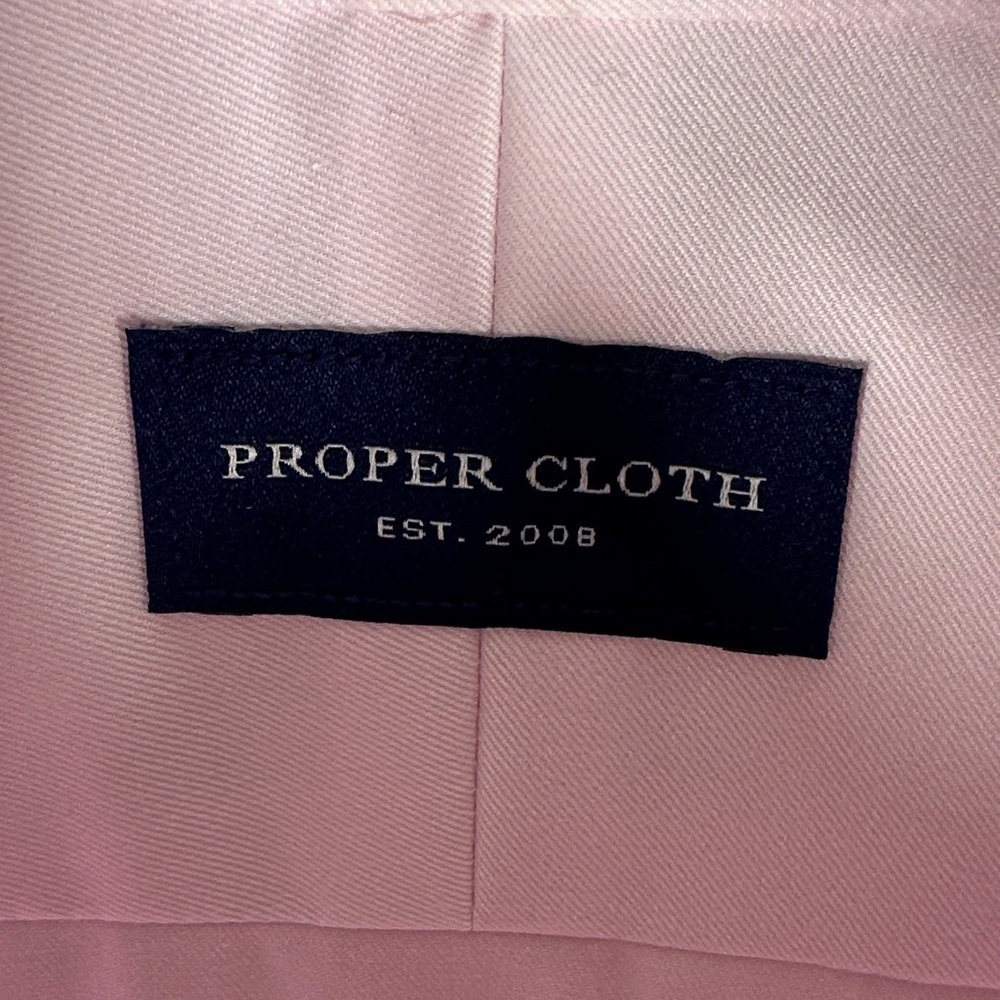 Proper Cloth Greenwich Twill Pink Dress Shirt Roma Spread Neck 17 Men’s - Picture 3 of 8